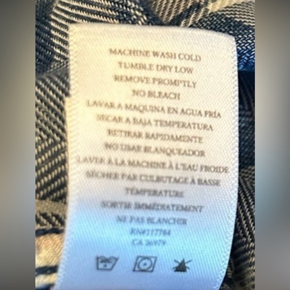 Rails Revolve Hunter Ocean Wash Cloud Plaid Flannel Button Down Shirt Womens XS - Picture 8 of 11